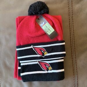 NFL Red and Black Beanie with Pom-Pom